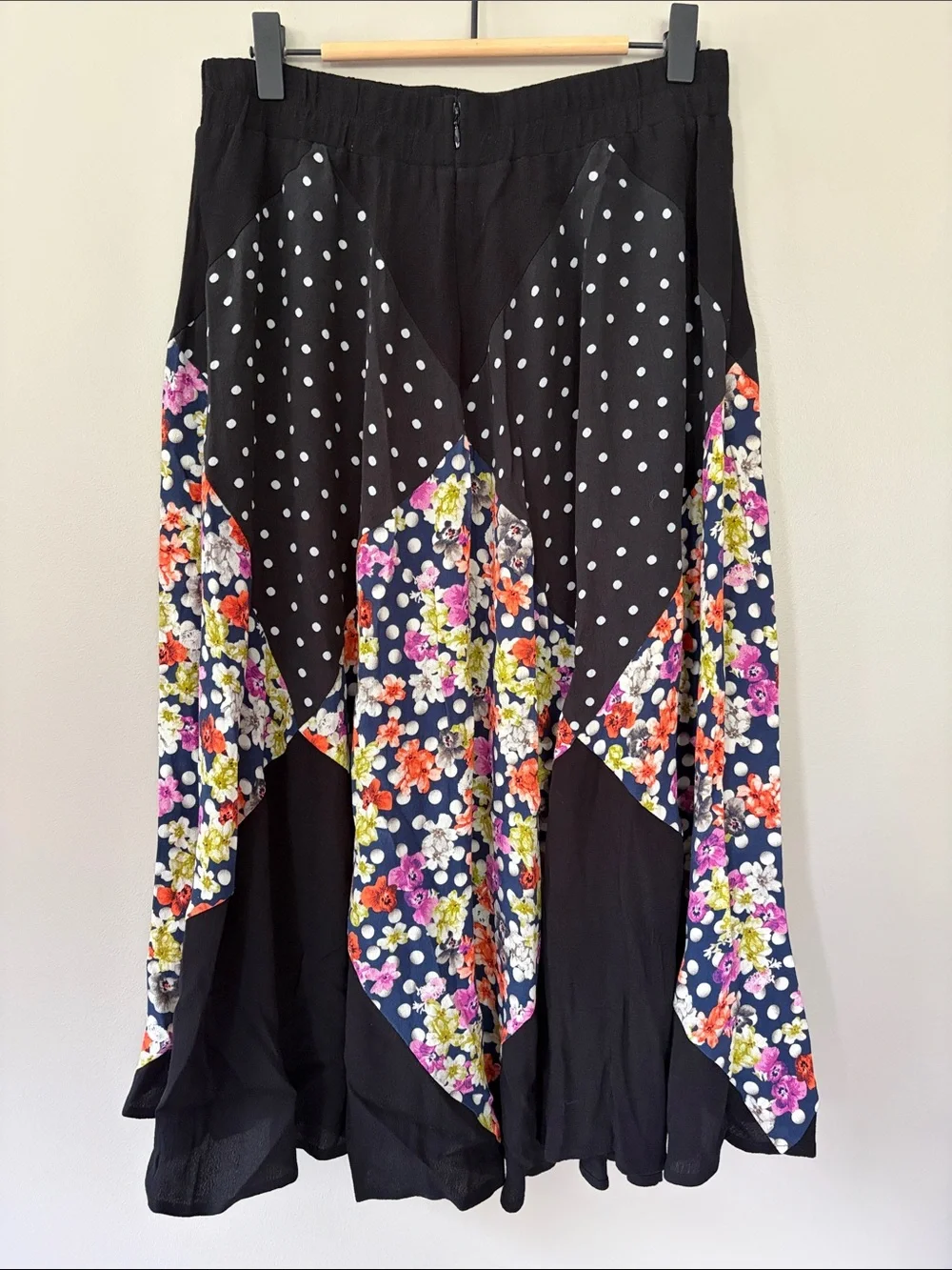 Anthropologie Maeve Midi Skirt Medium Polka Dot Floral‎